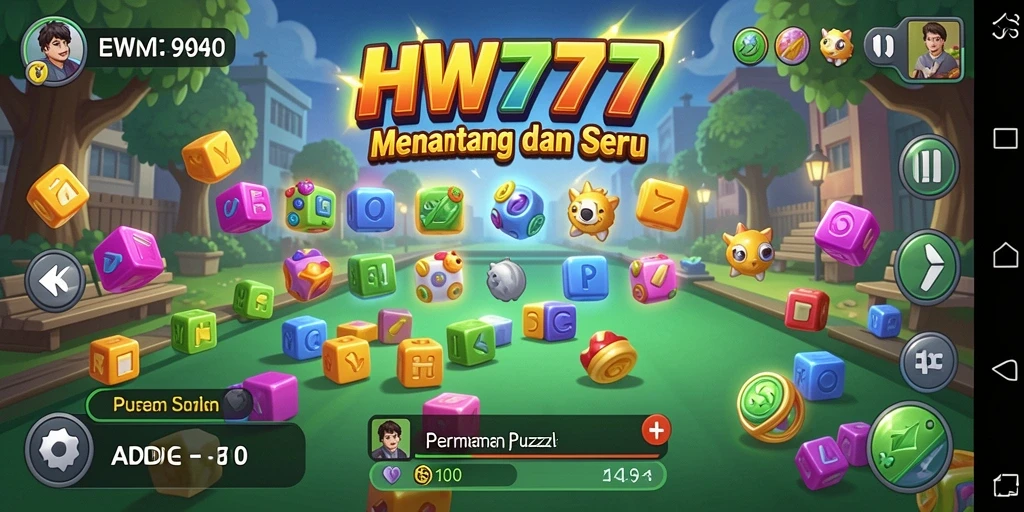 Tampilan gameplay puzzle yang menarik dan menantang.