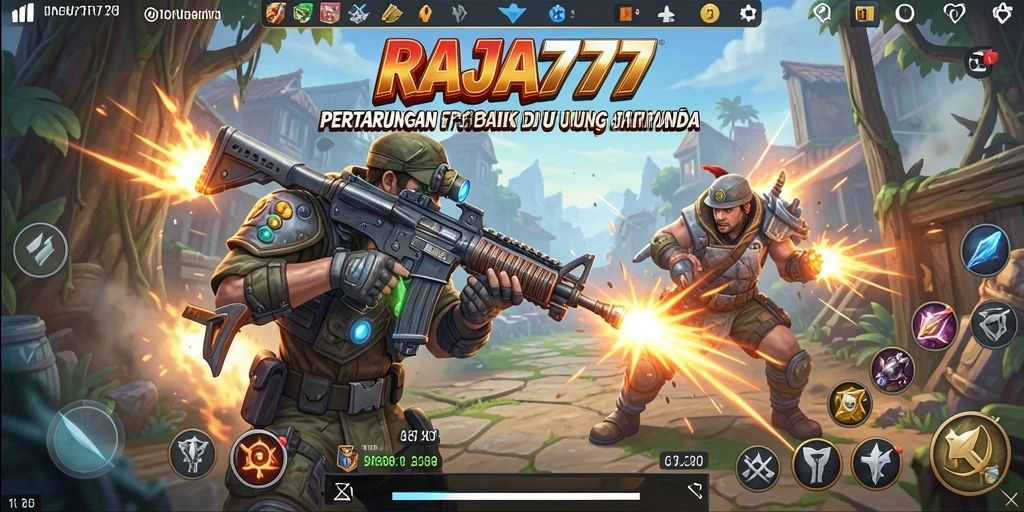 Tampilan seru dari gameplay RAJA777 dengan aksi tembak-menembak yang mendebarkan.