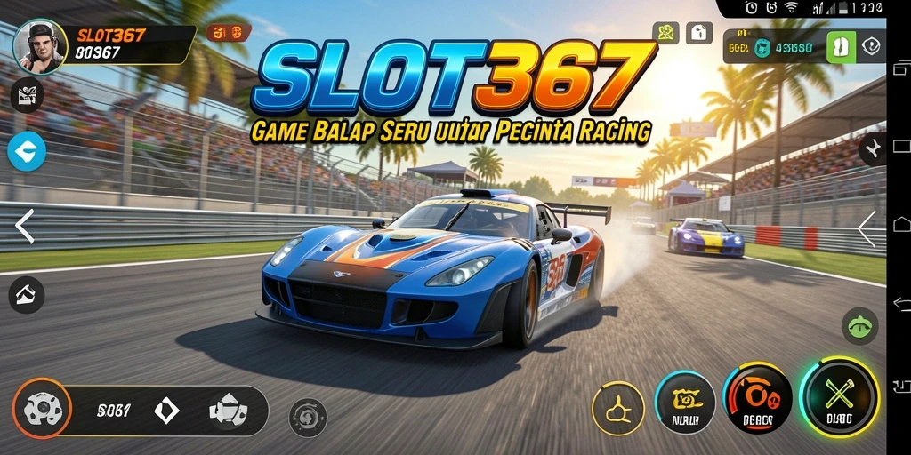 Screenshot gameplay SLOT367 yang menampilkan aksi balapan seru.