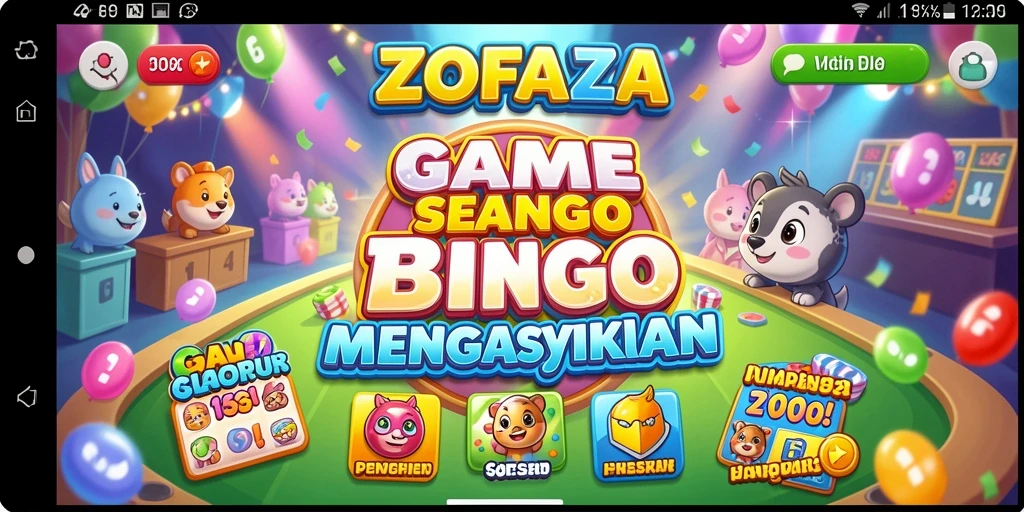 Tampilan gameplay seru ZOFAZA dengan suasana Bingo yang mendebarkan.